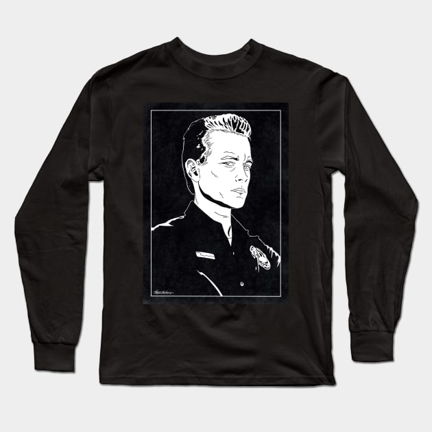 T1000 - Terminator 2 (Black and White) Long Sleeve T-Shirt by Famous Weirdos